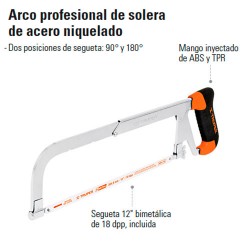 Arco Profesional de Solera de Acero Niquelado TRUPER