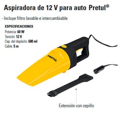 Aspiradora 12V para Auto PRETUL