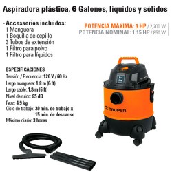 Aspiradora 6 Galones 3HP TRUPER