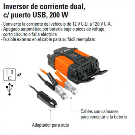 Inversor de Corriente 200W TRUPER