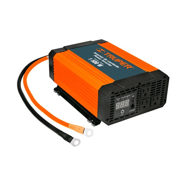 Inversor de Corriente Triple USB 1,500W TRUPER Inversor de Corriente Triple USB 1,500W TRUPER