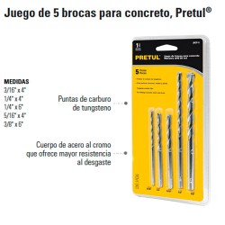 Juego De 5 Brocas Madera/Metal Hss (20703) Pretul — El Arenal