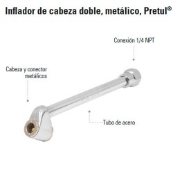 Inflador Cabeza Doble Zamac PRETUL