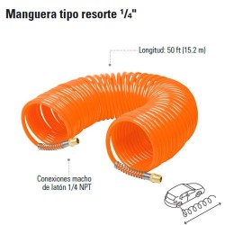 Manguera de Aire tipo Resorte 1/4 TRUPER