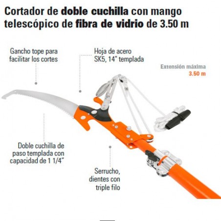 Cortador para Ramas Mango de Fibra de Vidrio TRUPER