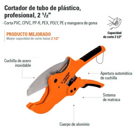 Cortador de Tubo para Plastico Profecional TRUPER