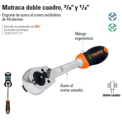 Matraca Doble Cuadro 3/8" y 1/2" TRUPER