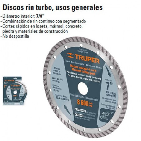 Disco de Diamante Rin Turbo TRUPER