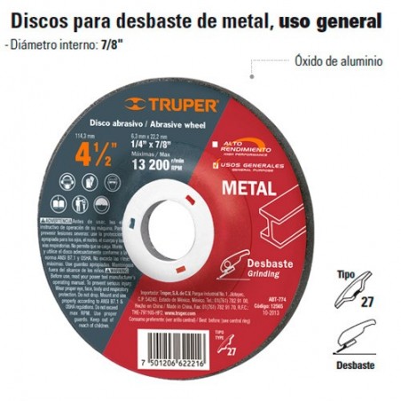 Disco para Desbaste de Metal TRUPER