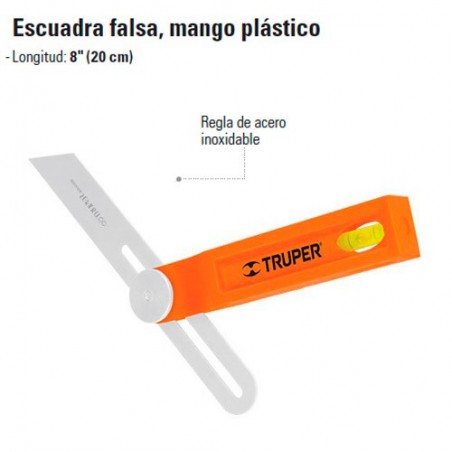 Escuadra Falsa Mango Plastico TRUPER