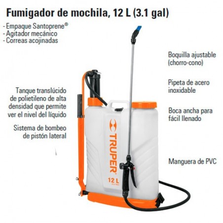 Fumigadora de Mochila 12L (3.1gal) TRUPER