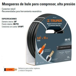 Manguera de Hule 3/8" Compresor Alta Presion TRUPER