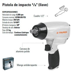 Pistola de Impacto 1/2" Neumatica TRUPER