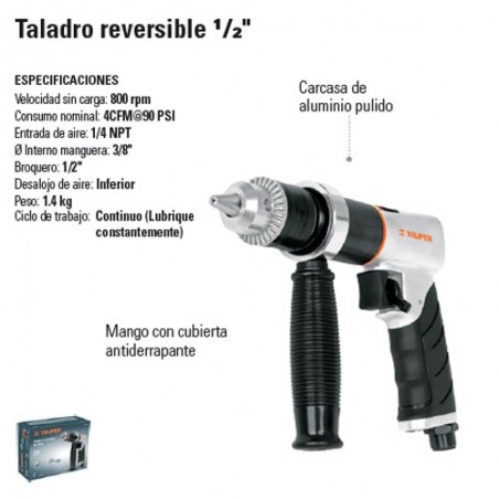 Taladro Reversible 1/2" Neumatico TRUPER