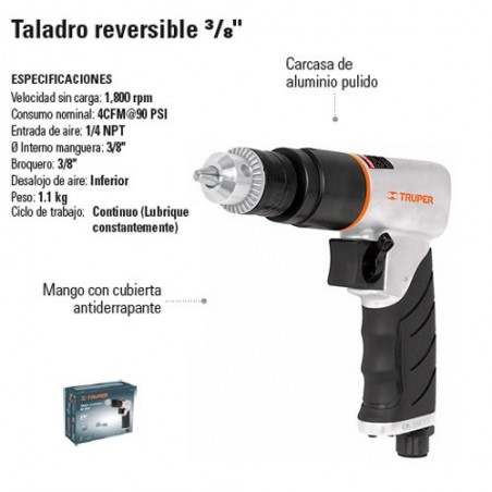 Taladro Reversible 3/8" Neumatico TRUPER