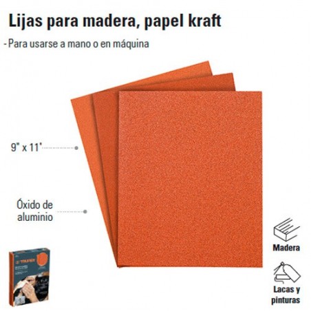 Lijas para Madera Papel Kraft TRUPER