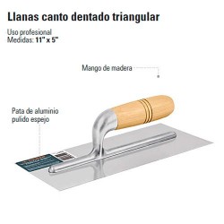 Llana Dentada Trian. 11X5 Mango Plástico TRUPER