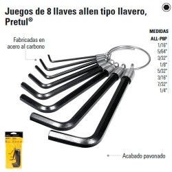 Llaves Allen Llavero Juego de 8 PRETUL 