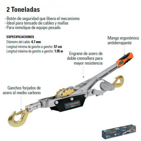 Malacate 2 Toneladas TRUPER