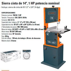 Sierra Cinta de 14" 1HP TRUPER