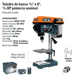 Taladro de Banco 1/2" x 8" 1/3 HP