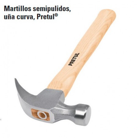 Martillo Semipulido Uña Curva PRETUL