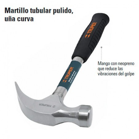 Martillo Tubular Pulido Uña Curva TRUPER