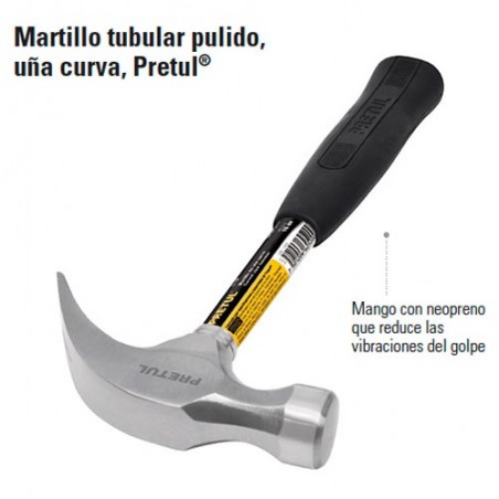 Martillo Tubular Pulido Uña Curva PRETUL