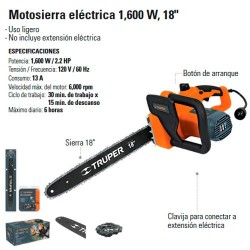 Motosierra Electrica 1600 18" TRUPER