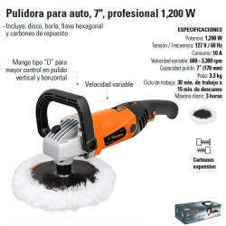 Pulidora 7" Profesional 1200W TRUPER