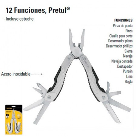 Navaja Multiherramienta 12 Funciones PRETUL