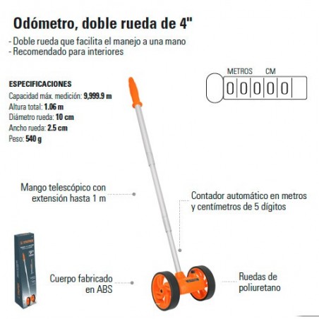 Odometro Doble Rueda de 4" TRUPER