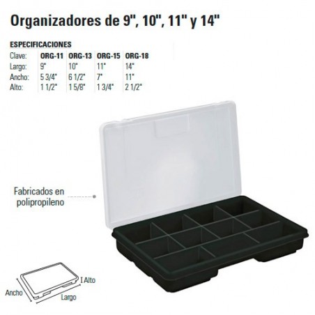 Organizador de 9" 10" 11" y 14" TRUPER