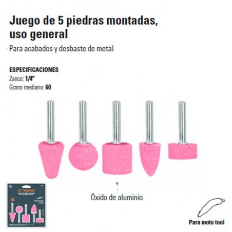 Juego de 5 Piedras Montadas Uso General TRUPER