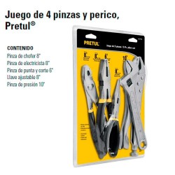 Juego de 4 Pinzas y Perica PRETUL