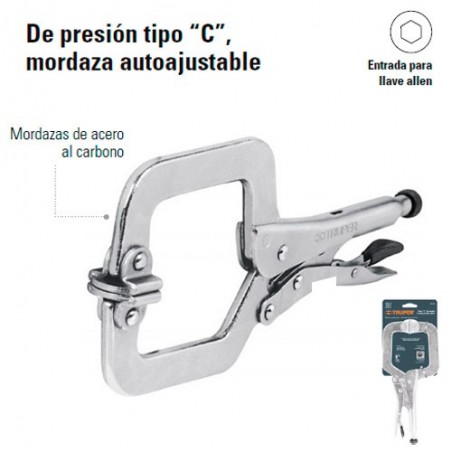 Pinzas de Presion Tipo "C" Mortaza Autoajustable TRUPER 