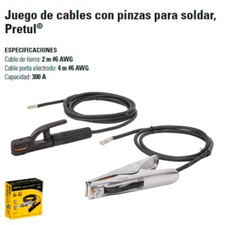 Juego de Cables Con Pinzas Para Soldar PRETUL