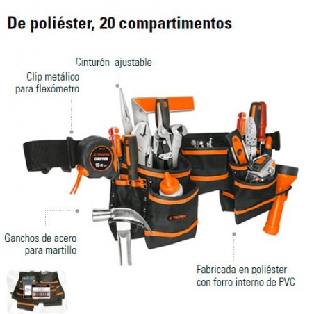 Portaherramientas de Poliester 20 Compartimentos TRUPER