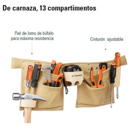 Portaherramientas de Carnaza 13 Compartimientos TRUPER