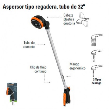 Aspersor Tipo Regadera Tubo 32 TRUPER"