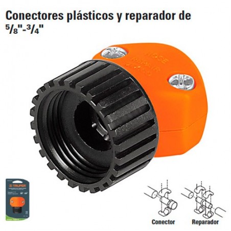 Conectores Plasticos y Reparador de 5/8" - 3/4" TRUPER