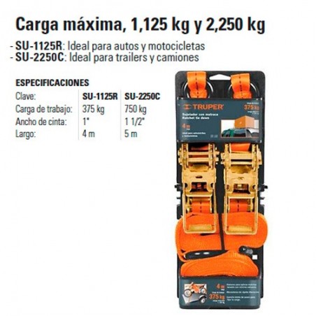 Sujetador Carga Maxima 1125 kg y 2250 kg TRUPER