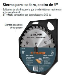 Sierras Para Madera 10" Centro de 5/8" TRUPER