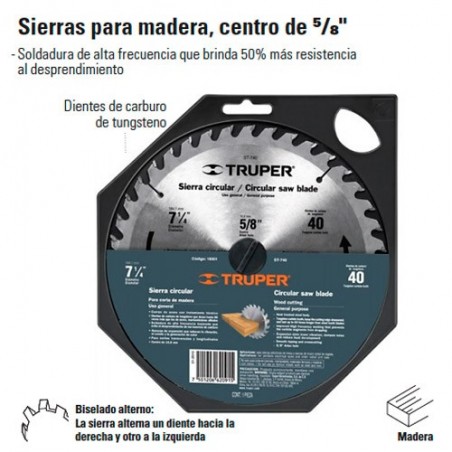 Sierra Para Aluminio 10" Centro de 5/8" TRUPER