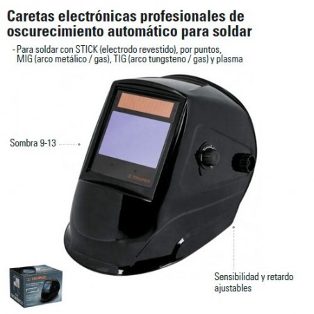 Careta Electronica Profesional de Oscurecimiento Para Soldar TRUPER