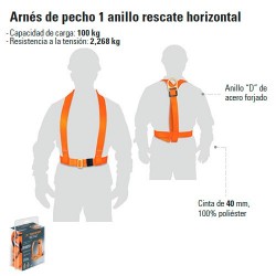 Arnes de Pecho 1 Anillo Rescate Horizontal TRUPER