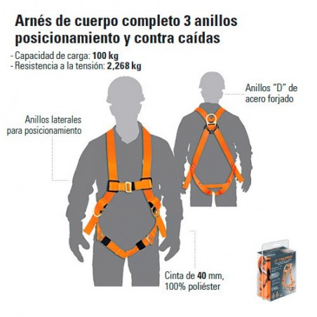 Arnes de Cuerpo Completo 3 Anillos TRUPER