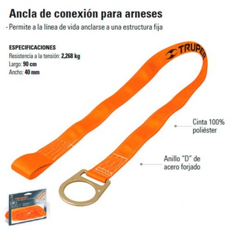 Ancla de Conexion Para Arneses TRUPER