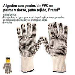 Guantes de Algodón Con Puntos de PVC PRETUL