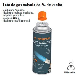 Lata de Gas Válvula de 1/4 de Vuelta TRUPER